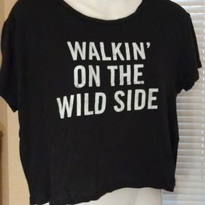 Forever 21 Walkin' On The Wild Side Crop Top Shirt In A Size Large